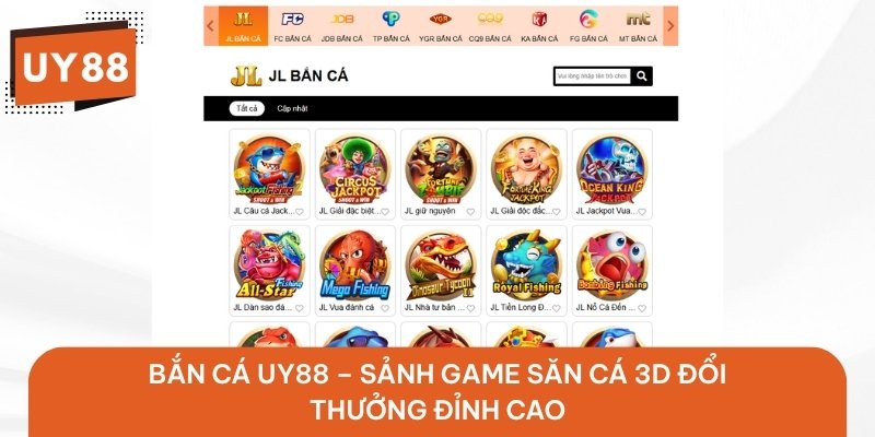 Bắn Cá UY88 – Sảnh Game Săn Cá 3D Đổi Thưởng Đỉnh Cao